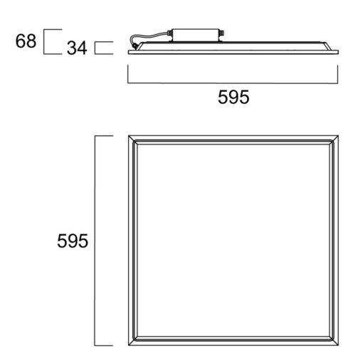 Panel IP65 Cleanroom, infälld, 600x600, 45W, 4400lm, 4000K, DALI, CRI90, microprisma - Bild 15