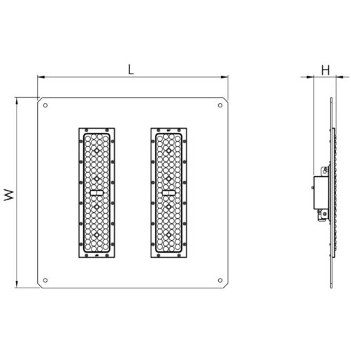 Brubu E, 370x370mm, ytmonteras, 57W, 9412lm, 3000K, CRI80, 75°, ONOFF, vit - Bild 3