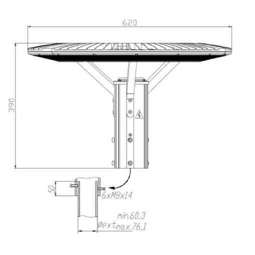 Firefly 02 LED, stolptopp, 70W, 8300lm, 4000K, CRI70, ONOFF, grå - Bild 4