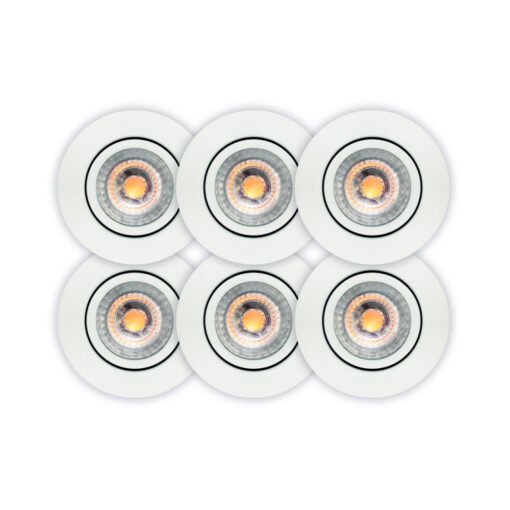 Luna Low 6-pack, D88mm, infälld, 5,9W, 460lm, 2700K, CR90, FASDIM, vit