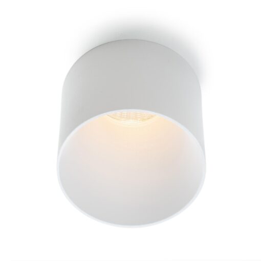 SLC Design Tubo, utanpåliggande, D70mm, H103mm, 9W, 567lm, 3000K, CRI90, 24°, DALI, vit