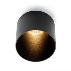 SLC Design Tubo, utanpåliggande, D70mm, H103mm, 9W, 414lm, 3000K, CRI90, 24°, DALI, svart