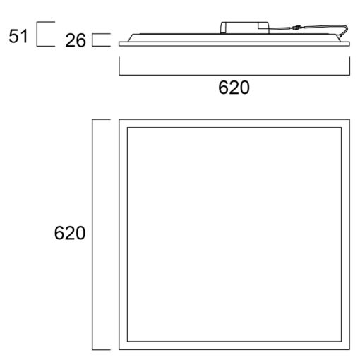Start Panel, infälld, 625x625, 30W, 4000lm, 4000K, ONOFF, CRI80, microprisma - Bild 11
