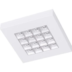 Tetra S, 255x255mm, ytmonterad, 18,3W, 2772lm, 3000K, CRI80, parabolisk reflektor, ONOFF, vit