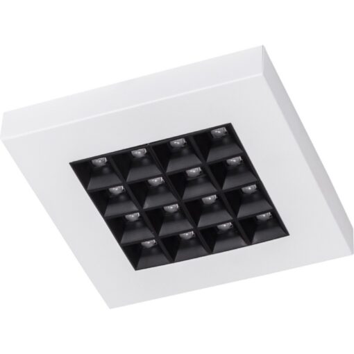 Tetra S, 255x255mm, ytmonterad, 14,8W, 2050lm, 4000K, CRI80, parabolisk reflektor, ONOFF, vit - Bild 2