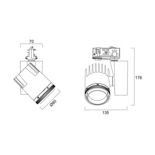 Beacon LED Muse 2, 3-fas, 21W, 1081lm, 3000K, CRI97, 8-55° ljusöppning, Dim , svart - Bild 11