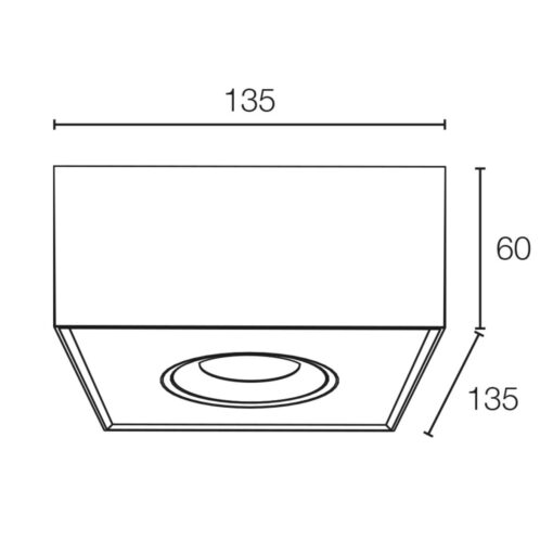 SLC DL04 SQ, 135x135mm, ytmonterad, 8W, 703lm, 3000K, CRI90, 36°, FASDIM, vit - Bild 5