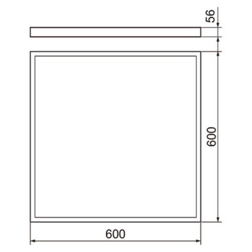 Plata Ytmonteringsram, 56mm hög, till LED-panel 600x600, - Bild 7