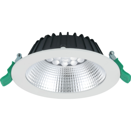 Insaver Slim UGR19, D150mm, infälld, 9,5W, 1150lm, 3000K, CRI80, 70° ljusöppning, DALI, vit