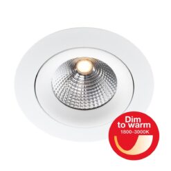 SLC ONE 360 DTW R68-83, D90mm, 8W, 444lm, 1800-3000K, CRI80, ljusöppning 36°, FASDIM, vit