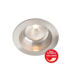 SLC OneSoft DTW R68-83, D90mm, infälld, 8W, 435lm, 1800-3000K, CRI>90, 36°, Trailing edge, aluminium