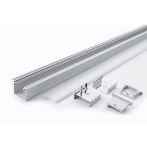 Aluminiumprofil Set U-profil Infälld 23x20mm 2000mm - Bild 2