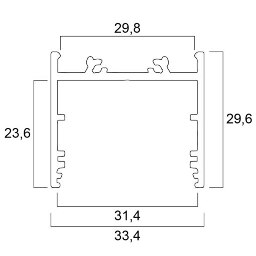 Aluminiumprofil Set U Djup 29,8×29,6mm 2000mm - Bild 5