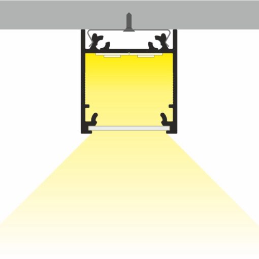 Aluminiumprofil Ytmontage 20 (23×25) 2m Set Svart/Vit