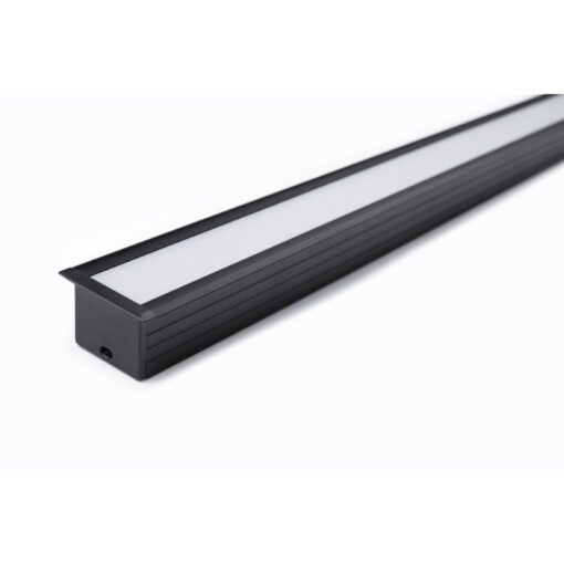 Aluminiumprofil Svart Set Infälld 23x20mm 2000mm - Bild 2