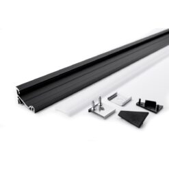 Aluminiumprofil Hörn 14 (24×19) 2m Set Svart/Vit