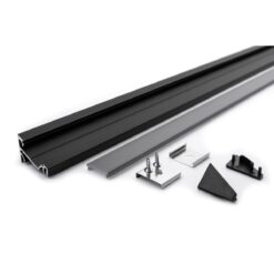 Aluminiumprofil Hörn 14 (24×19) 2m Set Svart/Svart