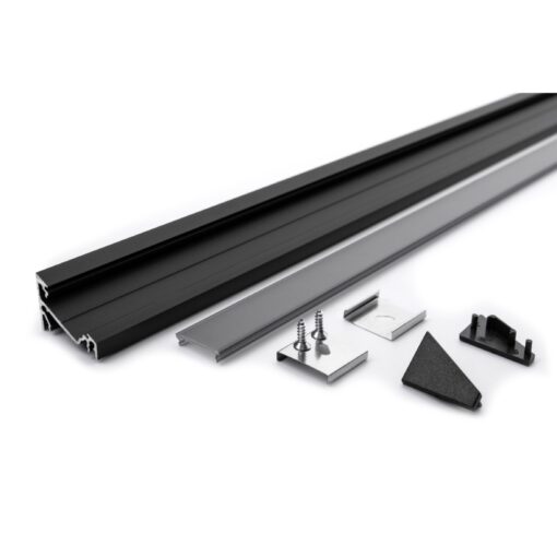 Aluminiumprofil Hörn 14 (24×19) 2m Set Svart/Svart