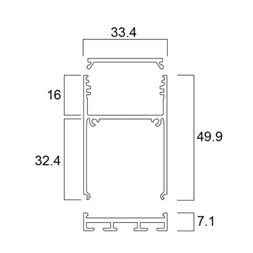 Aluminiumprofil H 30 (33×50) 2m Set Svart/Svart - Bild 3