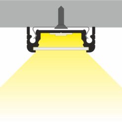 Aluminiumprofil Ytmontage 14 (24×9) 2m Set Svart/Vit