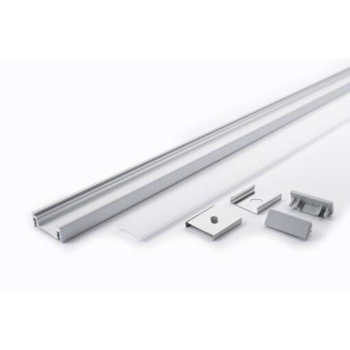 Aluminiumprofil Set U Låg 24x9mm 2000mm, silver - Bild 2