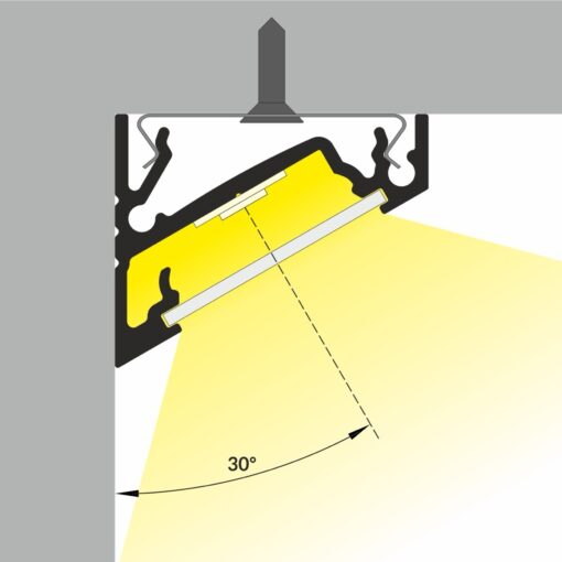Aluminiumprofil Set Hörn 24×19,4mm 2000mm, vit