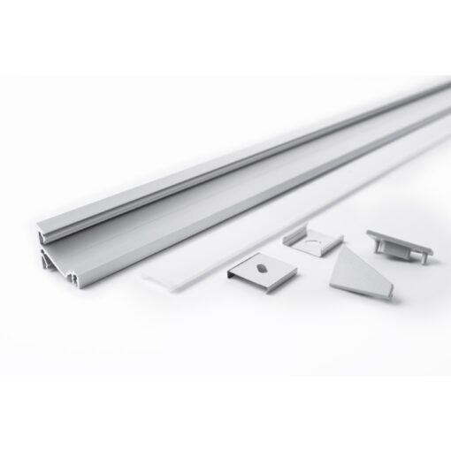 Aluminiumprofil Set Hörn 24×19,4mm 2000mm, vit - Bild 2