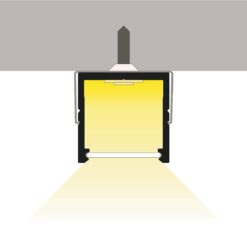 Aluminiumprofil Set U-profil Djup 16,4×18,6mm 2000mm, silver