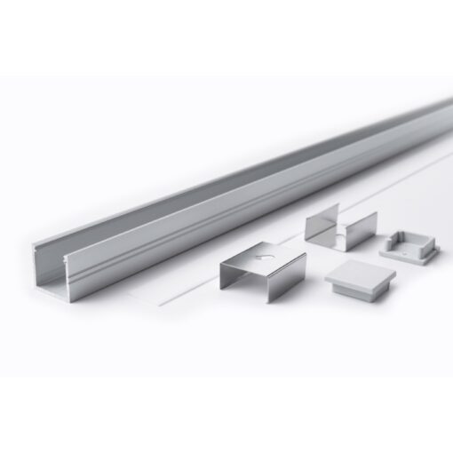 Aluminiumprofil Set U-profil Djup 16,4×18,6mm 2000mm, silver - Bild 2