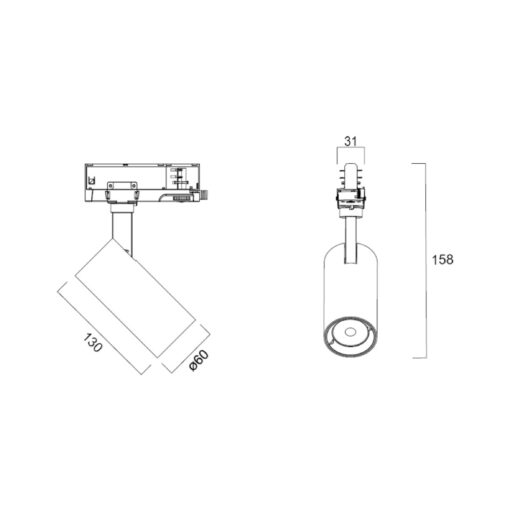 Pixo Small, 3-fas, 14W, 1650lm, 24°/36°/54° ljusöppning, CRI90, 3000K, ONOFF, vit - Bild 14