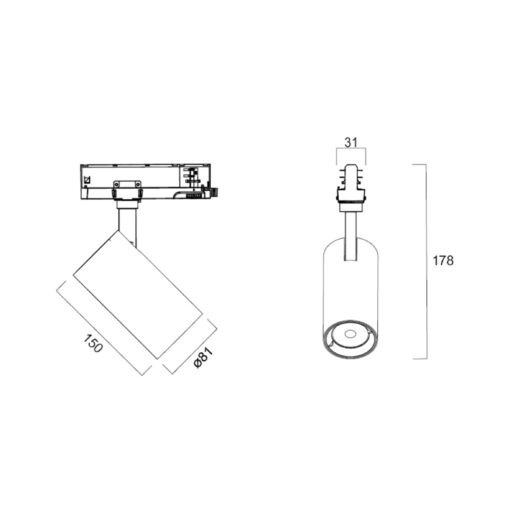 Pixo Medium, 3-fas, 31W, 3680lm, 24°/36°/54° ljusöppning, CRI90, 4000K, ONOFF, vit - Bild 13