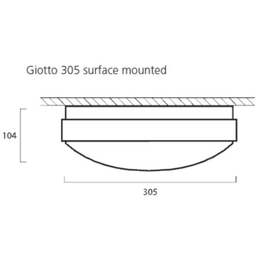 Giotto, D305mm, ytmonterad, 16,5W, 1625lm, 3000K, Dali, vit, - Bild 7