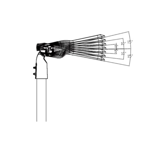 Mira, L568mm, stolparm/topp, 80W, 12000lm, 4000K, CR70, ONOFF, ljusgrå, KABEL 8M - Bild 4