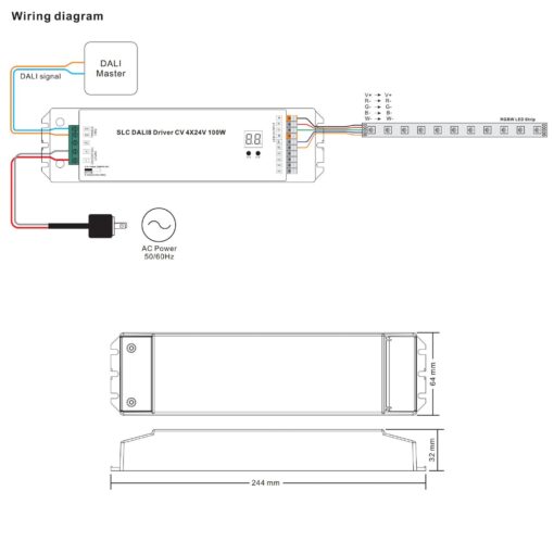 SLC Driver 24V 4CH RGB/RGBW 100W DALI DT8 IP20 - Bild 4