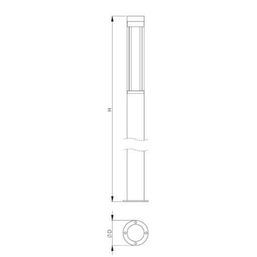 Pole, Stolpe, 50W, 5000lm, 4000K, CRI70, klar lins 140°, ONOFF, mörkgrå - Bild 3