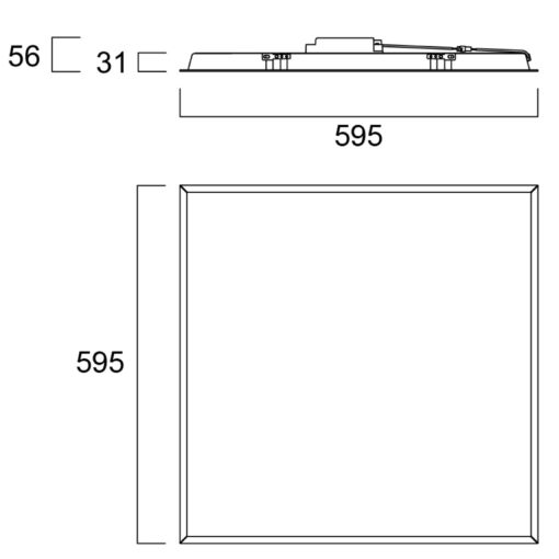 Start Panel ECO, infälld, 600x600, 29W, 3200lm, 3000K, ONOFF, CRI80, microprisma - Bild 13