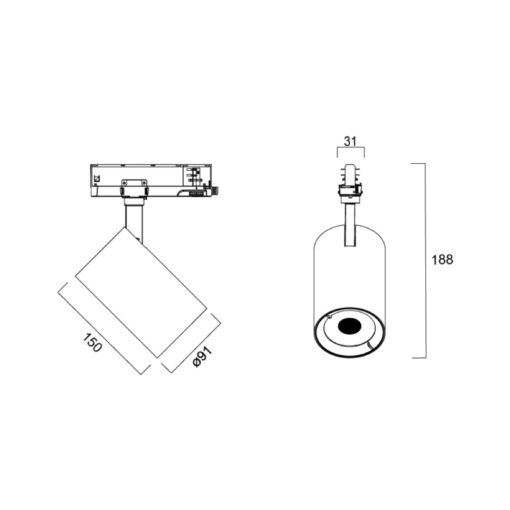 Pixo Large Food Fish, 3-fas, 40W, 5000lm, 24°/36°/54° ljusöppning, CRI80, 6500K, ONOFF, svart - Bild 8
