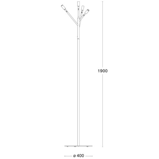 Örsjö, Kvist Golvlampa,  4 armar, Svart/Rå stål - Bild 6