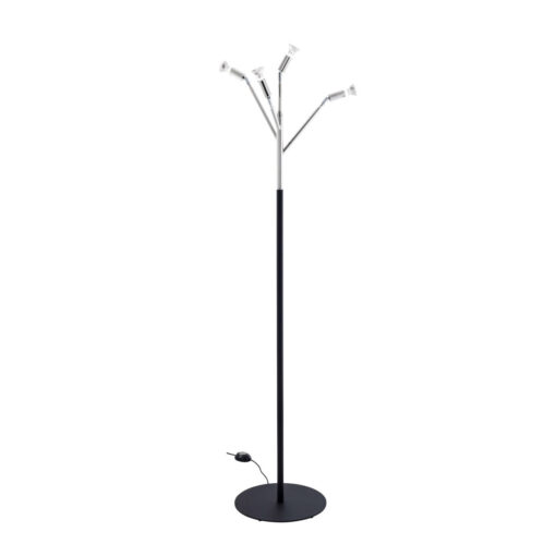 Örsjö, Kvist Golvlampa,  4 armar, Förnicklad mässing/svart