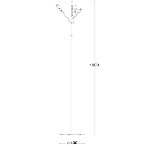 Örsjö, Kvist Golvlampa,  4 armar, Rå mässing/svart - Bild 3