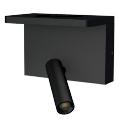 Bedside Charge, vägg, 3W, 178lm, 2700K, dimbar, svart