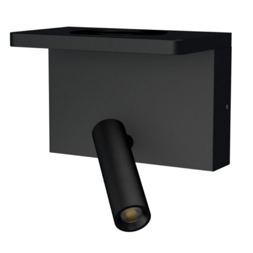 Bedside Charge, vägg, 3W, 178lm, 2700K, dimbar, svart - Bild 2