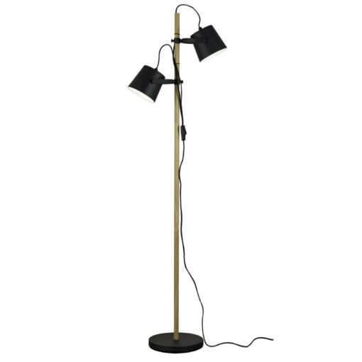 ESPRESSO golvlampa, H1530mm, E27, svart/trä