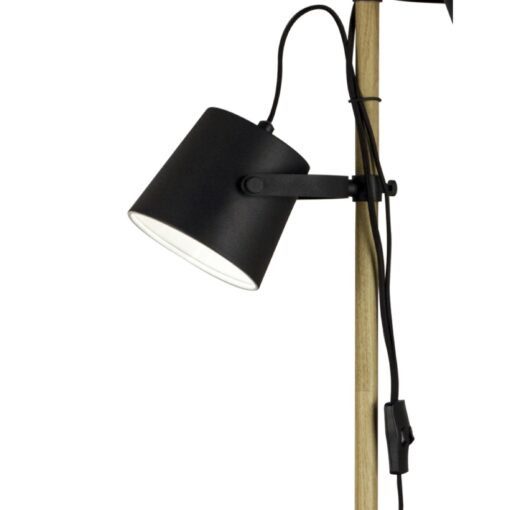 ESPRESSO golvlampa, H1530mm, E27, svart/trä - Bild 3