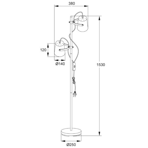 ESPRESSO golvlampa, H1530mm, E27, svart/trä - Bild 5