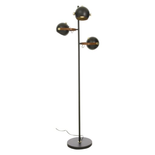 BOW golvlampa 3-arm, H1520mm, Gu10, svart/matt mässing