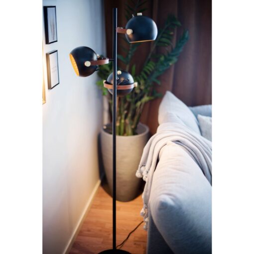 BOW golvlampa 3-arm, H1520mm, Gu10, svart/matt mässing - Bild 4