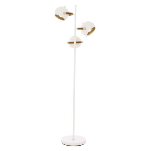 BOW golvlampa 3-arm, H1520mm, Gu10, vit/brun/silver