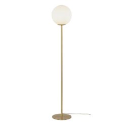 MOLEKYL golvlampa, H1300mm, E14, matt mässing/opalvit