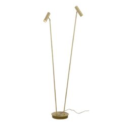 ARCTIC golvlampa dubbel, H1370mm, 2X6W, 3000K, matt/mässing